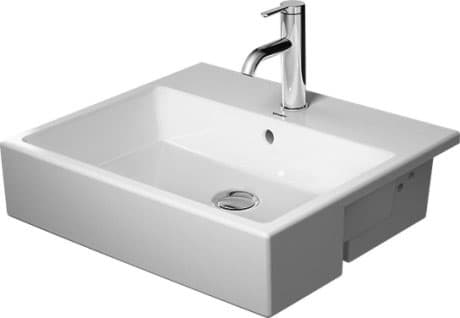 DURAVIT Halbeinbauwaschtisch 038255 Design by Duravit #03825500601 - p Farbe 00, Ausführung Waschtisch: Einbau von oben, Weiß Hochglanz, Anzahl Hahnlöcher pro Waschplatz: 1 550 x 470 mm