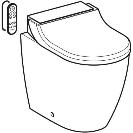 εικόνα του GEBERIT AquaClean Tuma Comfort WC complete solution, floor-standing WC, back-to-wall WC ceramic appliance: white / KeraTect Design cover: black glass #146.310.SJ.1