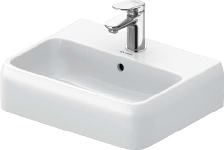 DURAVIT Hand basin 074645 Design by Studio F. A. Porsche #0746452000 - p Color 20, White High Gloss, HygieneGlaze, Number of washing areas: 1 Middle, Number of faucet holes per wash area: 1 Middle, Overflow: Yes 450 mm resmi