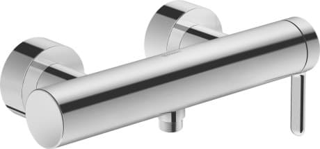 Picture of DURAVIT Single lever shower mixer for exposed installation C14230000 Design by Kurt Merki Jr. #C14230000046 - Color 46, Black Matt, Connection type for water supply connection: S-connections, Non-return valve in the hose connection, Flow rate (3 bar): 12,5 l/min 272 x 103 mm
