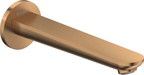 Зображення з  DURAVIT Bath spout WA5240010 Design by Duravit #WA5240010004 - Color 04, bronze Brushed, Spout reach: 202 mm, Flow rate (3 bar): 25 l/min 65 x 222 mm