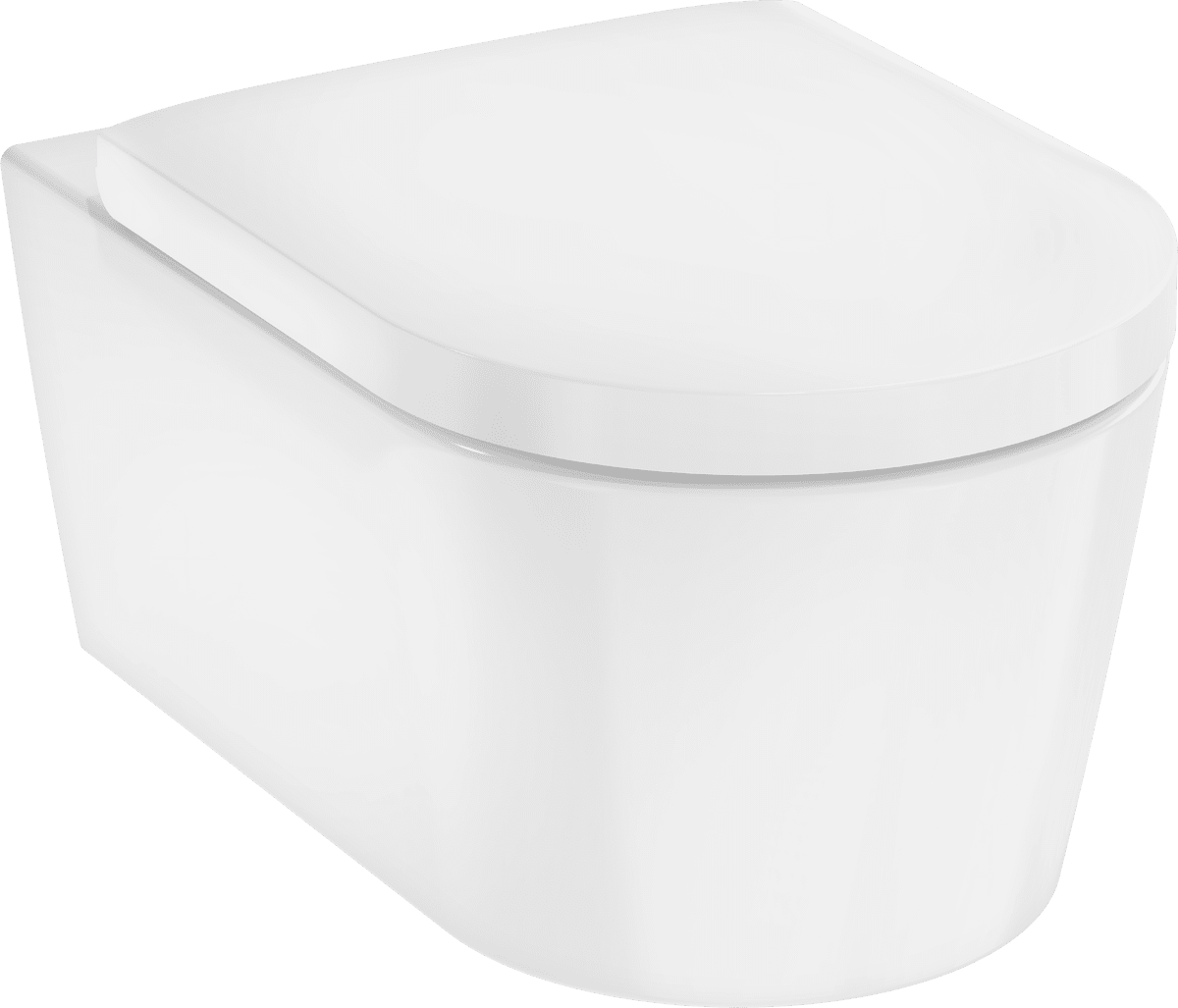 Picture of HANSGROHE EluPura S Wall hung WC Set 540 AquaFall Flush, HygieneEffect with WC seat and cover with SoftClose and QuickRelease White 62021450