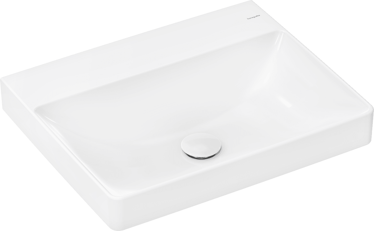 Picture of HANSGROHE Xelu Q Countertop basin ground 600/480 without tap hole and overflow, SmartClean White 61019450