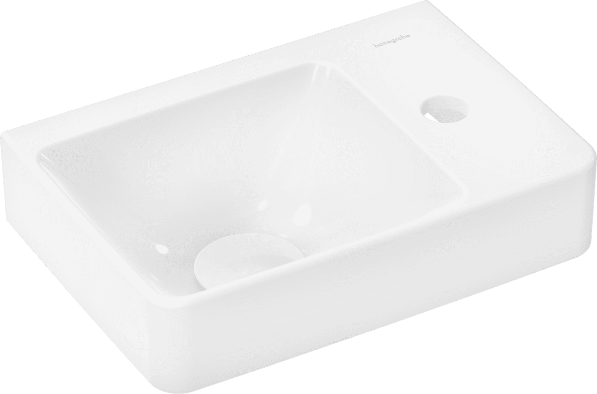 HANSGROHE Xelu Q Handrinse basin with shelf right 360/250 with tap hole without overflow, SmartClean White 61084450 resmi