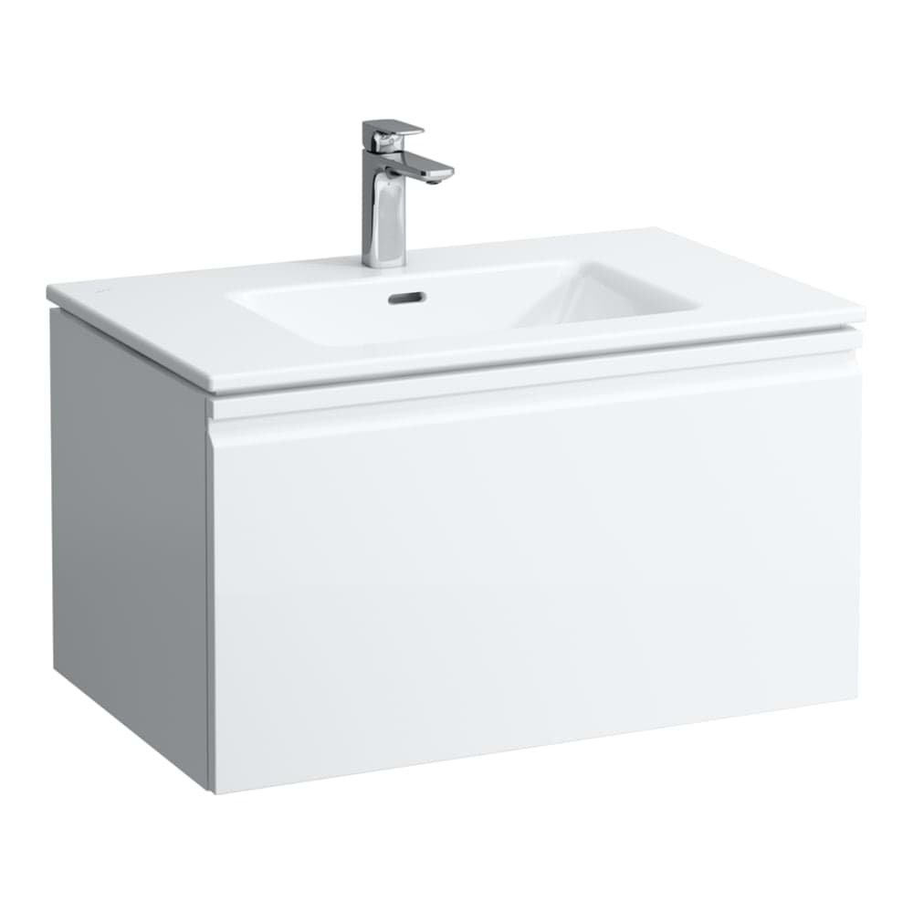 LAUFEN PRO S Komplettset 800 mm, Waschtisch 'slim' mit Waschtischunterbau 'Pro' mit Schublade und Innenschublade, inkl. Schubladen-Ordnungssystem 800 x 500 x 460 mm #H8609644751041 - 475 - Weiß glänzend