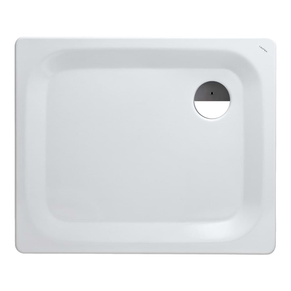 Зображення з  LAUFEN PLATINA shower tray, square, enamelled steel (3.5 mm), extra-flat (25 mm) 900 x 750 x 25 mm #H2150037570401 - 757 - White matt