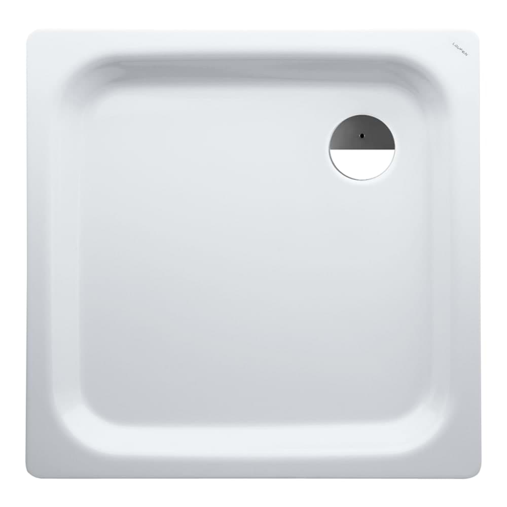 Зображення з  LAUFEN PLATINA shower tray, square, enamelled steel (3.5 mm), flat (65 mm) 800 x 800 x 65 mm #H2150110000401 - 000 - White