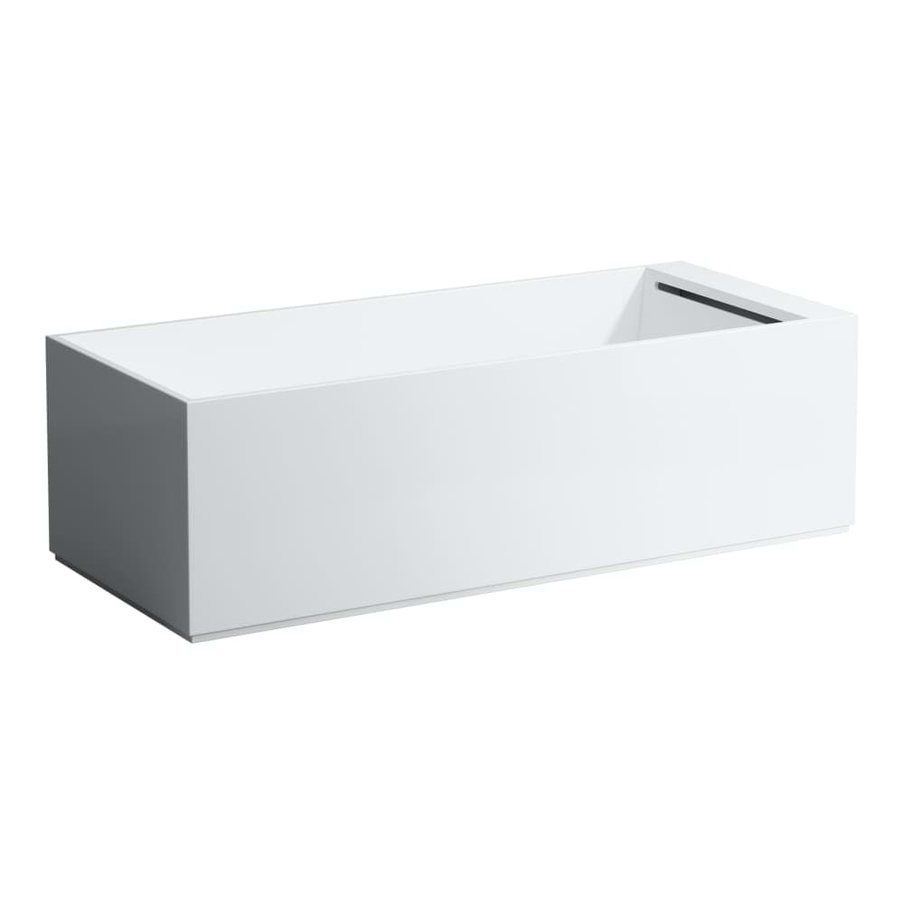 Picture of LAUFEN Kartell LAUFEN Freestanding bathtub, made of Sentec solid surface, with slot overflow and tap bank at foot end, with lifting system 1760 x 760 x 440 mm #H2223320006161 - 000 - White