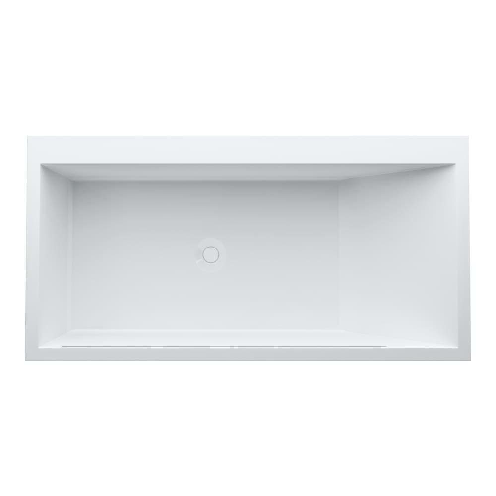 Picture of LAUFEN Kartell LAUFEN Bathtub, drop-in version, made of Sentec solid surface, with tap bank on right side, with slot overflow in the side at the front, with frame 1700 x 860 x 440 mm #H2243310006161 - 000 - White