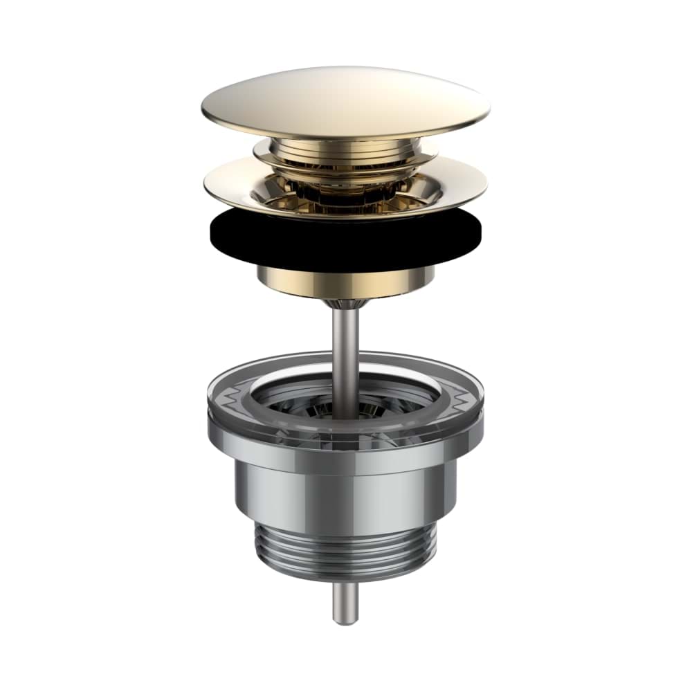 LAUFEN Ablaufventil, «Automatic Clic», 63 mm x G1 1/4", PVD Gold #H3709890011041