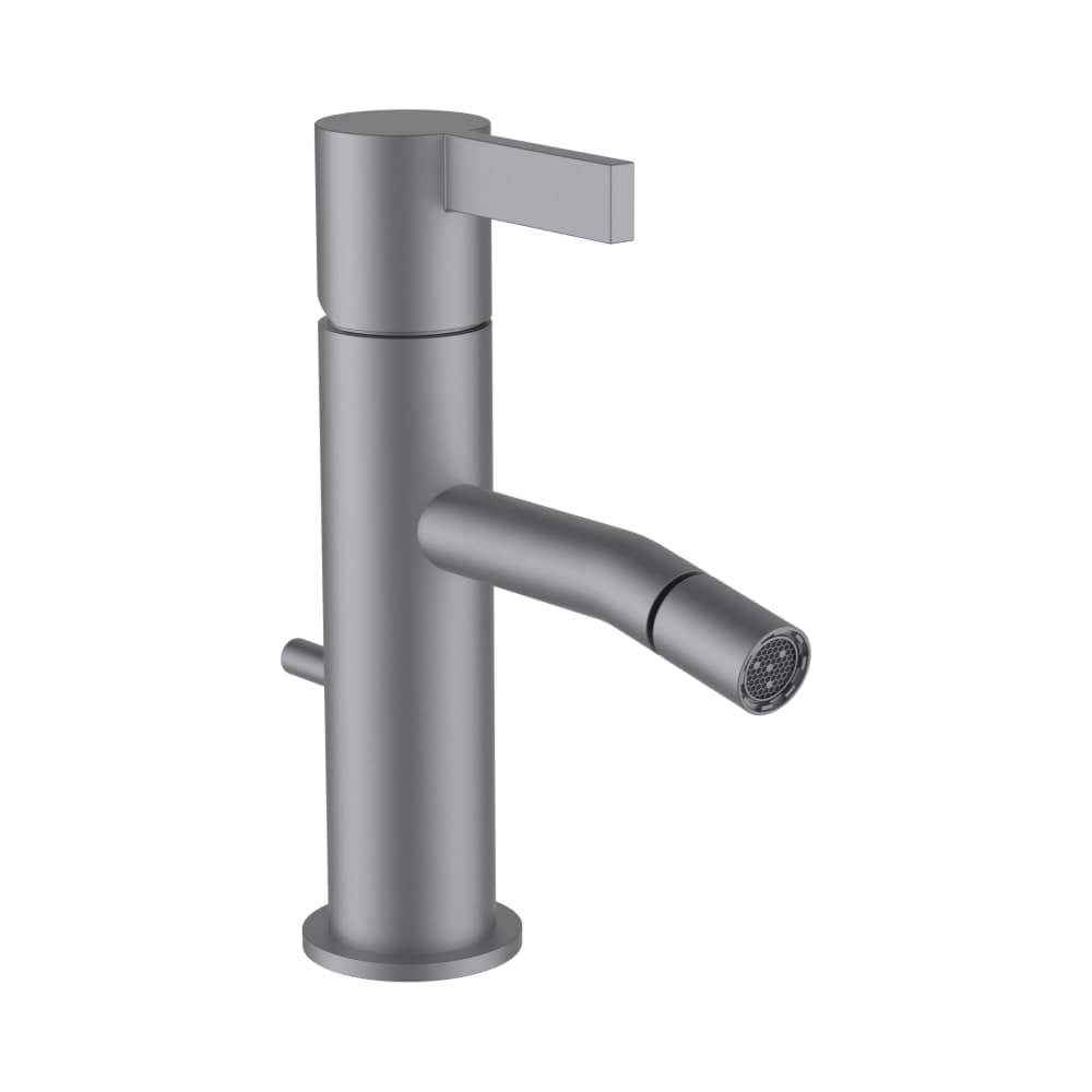 LAUFEN Kartell LAUFEN Bidetmischer, Ausladung 110 mm, Festauslauf, mit Ablaufventilhebel, ohne Ablaufventil, PVD inox look #H3413310901031