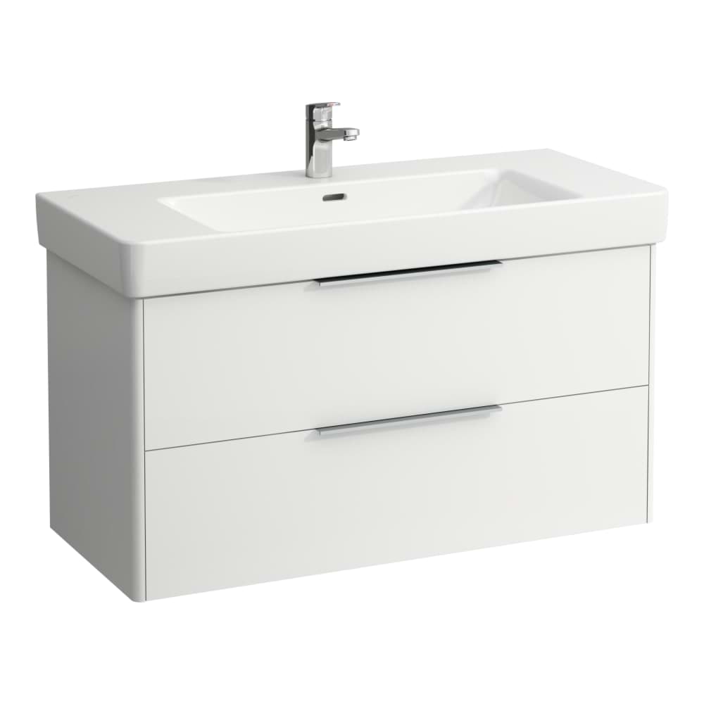 LAUFEN BASE Waschtischunterbau, 2 Schubladen, passend zu Waschtisch H813966 1010 x 440 x 530 mm #H4024521102661 - 266 - Verkehrsgrau