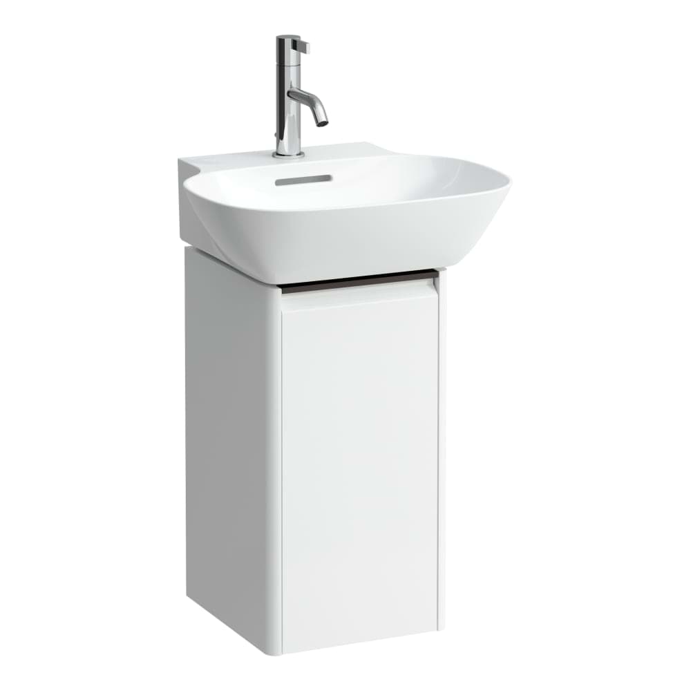 Picture of LAUFEN BASE Vanity unit, 1 door, left hinged, 1 internal shelf, with handle aluminum black, matching small washbasin 815301 275 x 295 x 515 mm #H4030131109991 - 999 - Multicolour