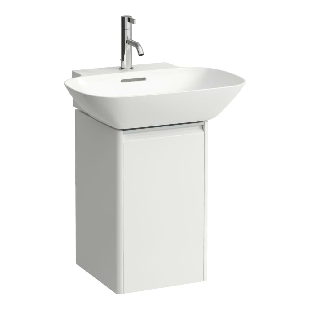 εικόνα του LAUFEN BASE Vanity unit, 1 door, right hinged, 1 internal shelf, matching countertop washbasin 810302 315 x 340 x 515 mm #H4030221102601 - 260 - White Matt