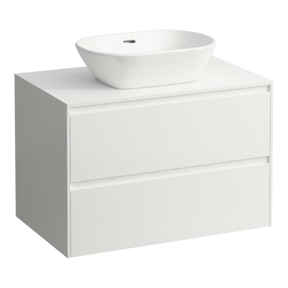 εικόνα του LAUFEN LANI drawer unit 800, 2 drawers, centre cut-out, 12 mm top 785 x 495 x 525 mm #H4043111122601 - 260 - White matt