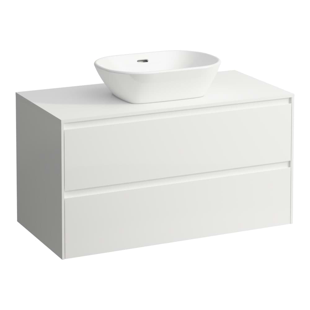 Зображення з  LAUFEN LANI drawer unit 1000, 2 drawers, centre cut-out, 12 mm top 985 x 495 x 525 mm #H4043211122661 - 266 - Traffic grey