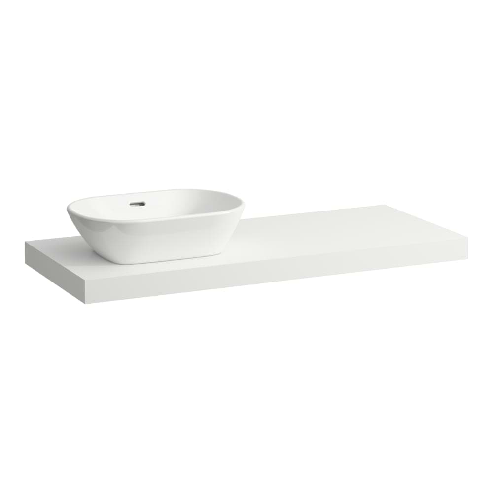 LAUFEN LANI washbasin worktop 1200, 65 mm thick, cut-out left, incl. 2 wall brackets 1185 x 495 x 65 mm #H4046721122601 - 260 - White matt resmi