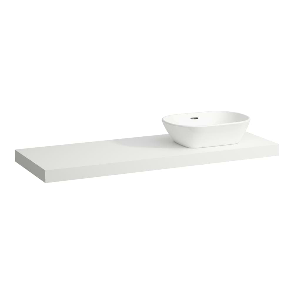 LAUFEN LANI Waschtischplatte 1400, 65 mm dick, Ausschnitt rechts, inkl. 3 Wandhalterungen 1370 x 495 x 65 mm #H4046831122661 - 266 - Verkehrsgrau