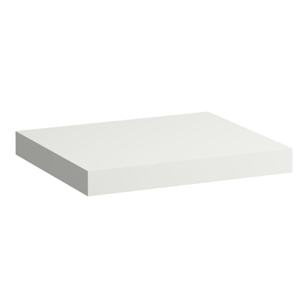 Picture of LAUFEN LANI washbasin top 600, 65 mm thick, without cut-out, incl. 2 wall brackets 585 x 495 x 65 mm #H4046401122601 - 260 - White matt
