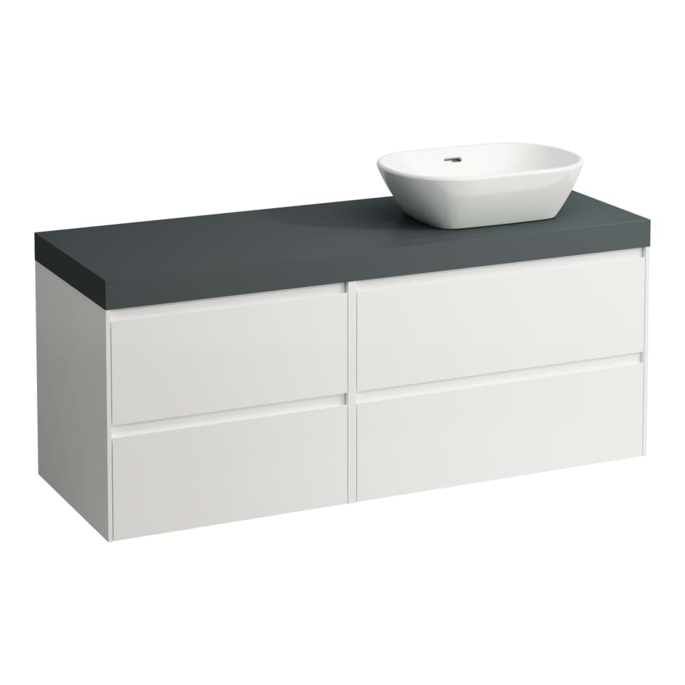 LAUFEN LANI Modular 1400, washbasin top 65 mm (.266 traffic grey), cut-out right, 4 drawers: Element 800 right + element 600 left 1370 x 495 x 580 mm #H4055831129901 - 990 - Special colour resmi