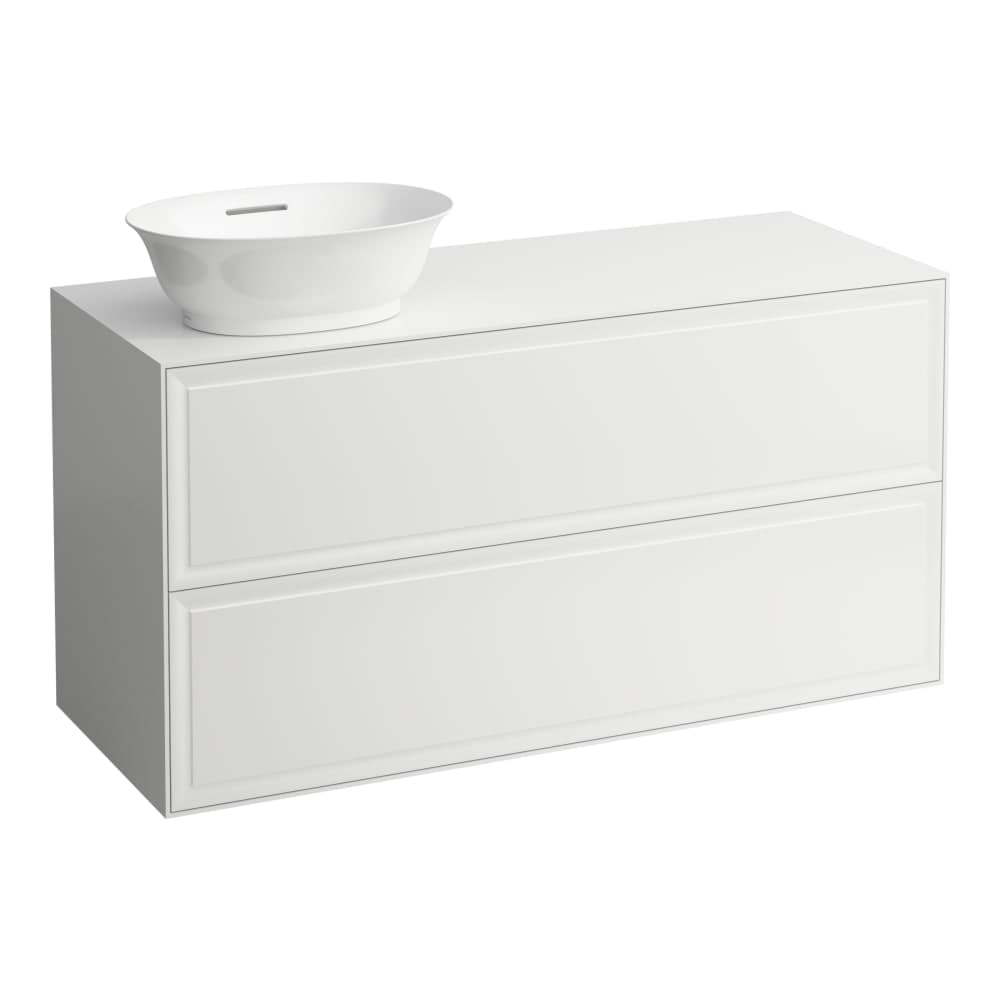 Picture of LAUFEN THE NEW CLASSIC Drawer element 1200, 2 drawers, cut-out left, matches bowl washbasins 812850, 812851, 812852, 812853 1175 x 455 x 600 mm #H4060830851701 - 170 - White Matt