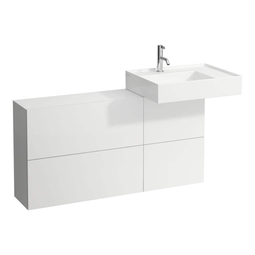 LAUFEN Kartell LAUFEN Waschtischunterbau mit einer Tür und zwei Klappen, Waschtisch rechts, passend zu Waschtischen H810334, H810335, H810338, H810339, H813332, H815331 1200 x 270 x 610 mm #H4082920336421 - 642 - Schiefergrau