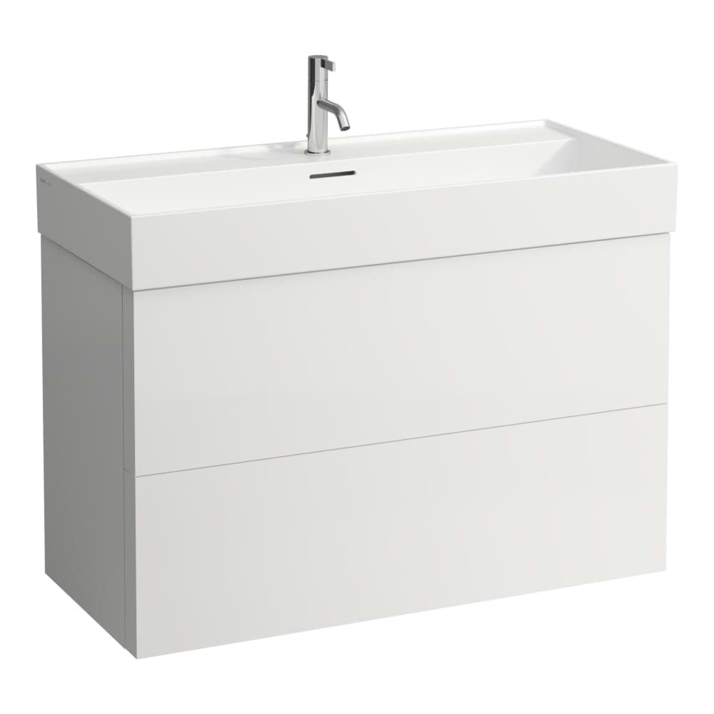 Picture of LAUFEN Kartell LAUFEN Vanity unit, 2 drawers, matching washbasin H810337 985 x 450 x 600 mm #H4076320336401 - 640 - White matt