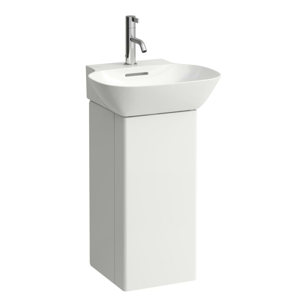 Bild von LAUFEN INO Waschtischunterbau, 1 Aluminium-Tür, Scharnier rechts, mit 2 Ablagen in der Tür, 1 Ablage im Korpus, passend zu Waschtisch H815301 280 x 310 x 605 mm #H4253020301701 - 170 - Weiß matt