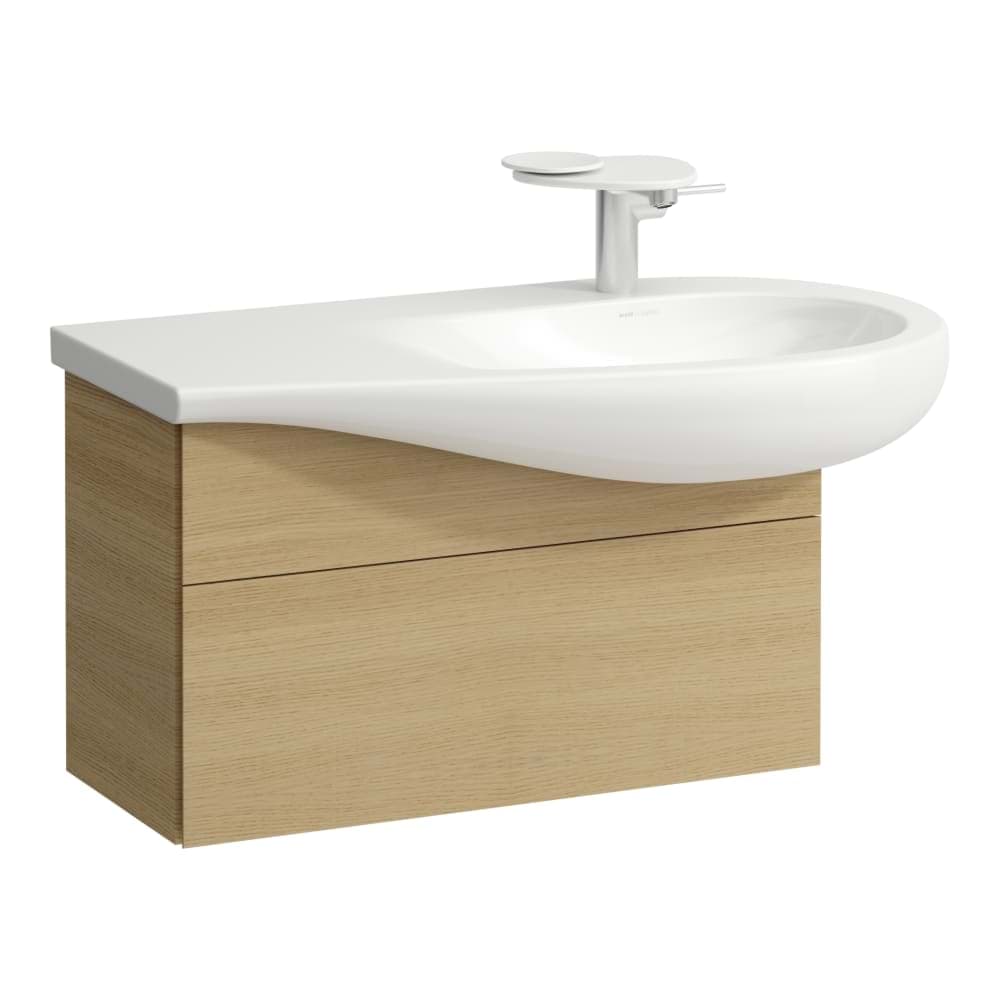 Зображення з  LAUFEN ILBAGNOALESSI Vanity unit 900, 1 drawer, siphon cut-out right, to match washbasin H814976 730 x 320 x 355 mm #H4304110976301 - 630 - Noce canaletto