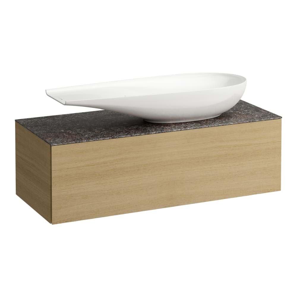 LAUFEN ILBAGNOALESSI Drawer element 1200, 1 drawer, with cut-out right, Marrone Naturale top, matches washbasin H818974 1200 x 500 x 370 mm #H4323230979991 - 999 - Multicolour resmi