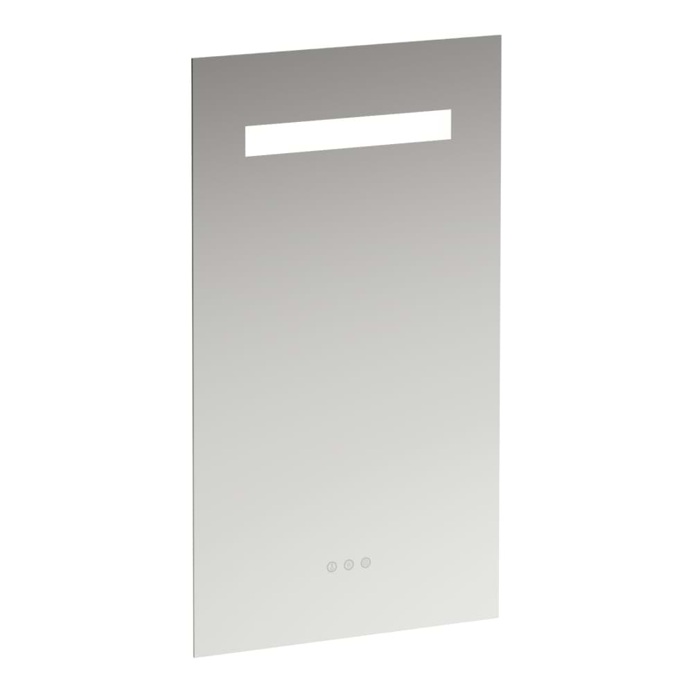 LAUFEN LEELO Spiegel, 450 mm, mit integrierter horizontaler LED-Beleuchtung und Ambientelicht, 3 Touch Sensorschalter (An-Aus/ Dimmer/ Farbtemperaturwechsel 2700-6000K), Aluminiumrahmen, IP44 450 x 30 x 800 mm #H4476139501441 - 144 - Spiegel
