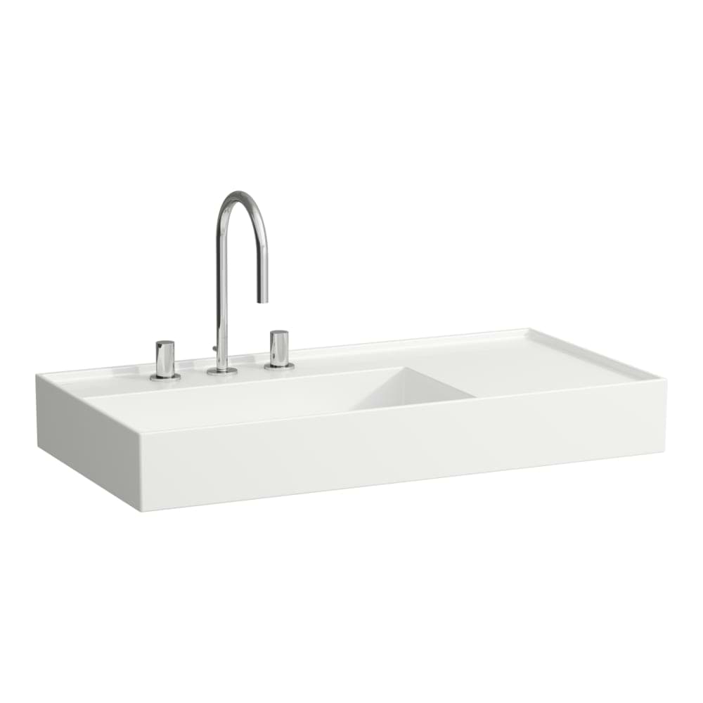 Зображення з  LAUFEN Kartell LAUFEN countertop washbasin, shelf on right, with concealed drain, polished underside 900 x 460 x 120 mm #H8183387571121