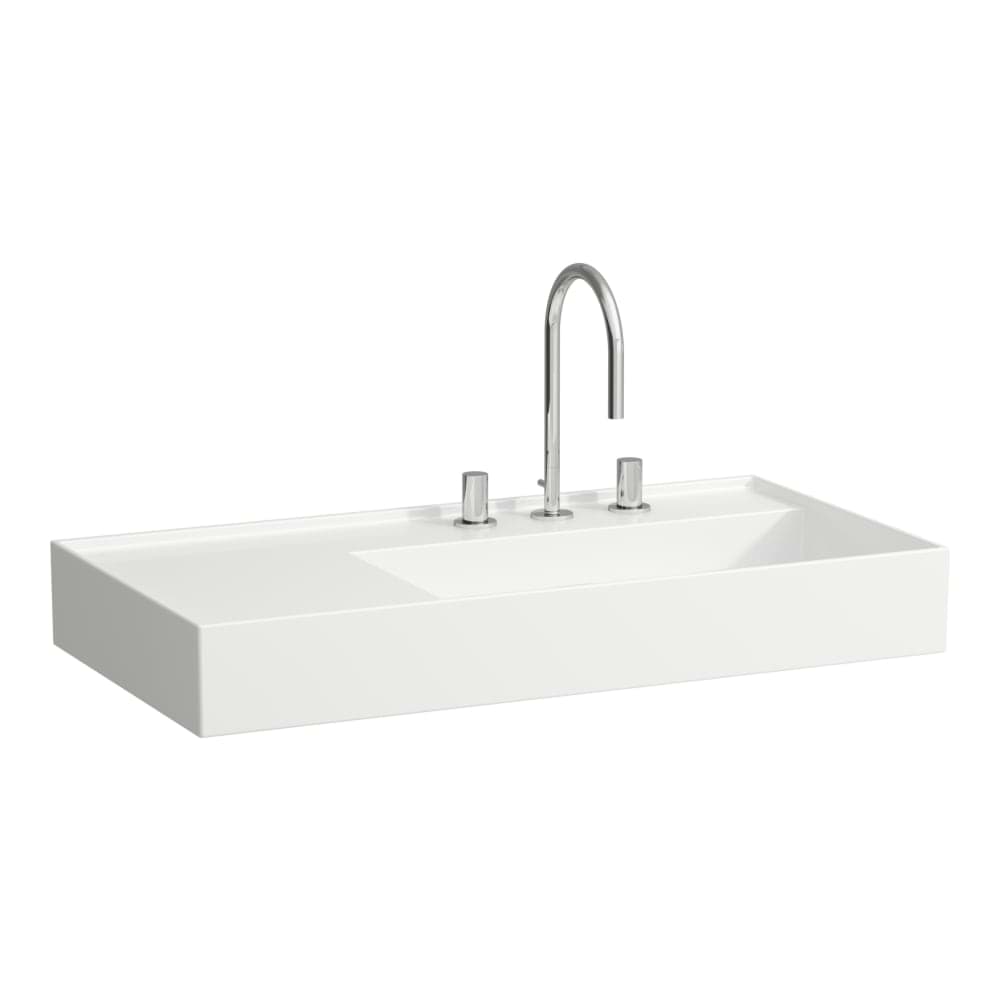 Picture of LAUFEN Kartell LAUFEN Washbasin, shelf left, with concealed outlet, undersurface ground 900 x 460 x 120 mm #H8183397161111