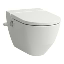 Bild von LAUFEN CLEANET NAVIA Dusch-WC spülrandlos, wandhängend, Tiefspüler, inkl. WC-Sitz mit Deckel, abnehmbar, mit Absenkautomatik 580 x 370 x 380 mm #H8206014007171