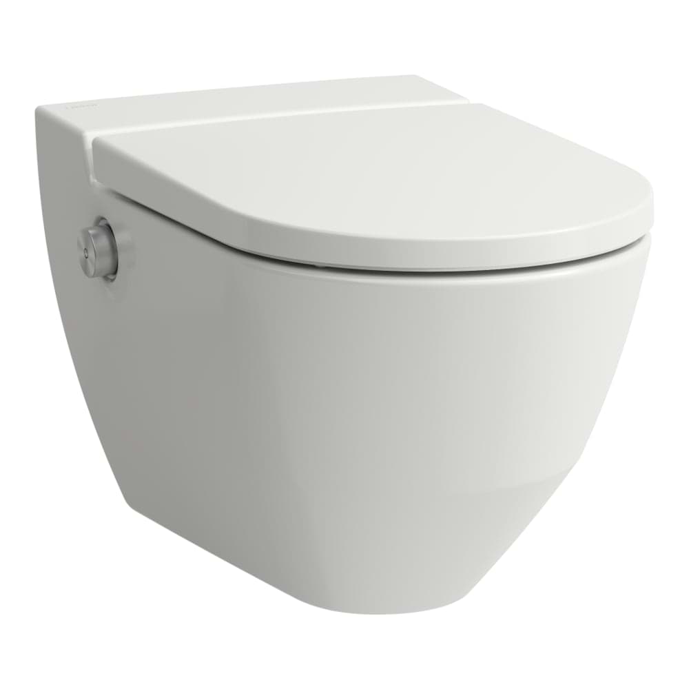 Bild von LAUFEN CLEANET NAVIA Dusch-WC spülrandlos, wandhängend, Tiefspüler, inkl. WC-Sitz mit Deckel, abnehmbar, mit Absenkautomatik 580 x 370 x 380 mm H8206014000001