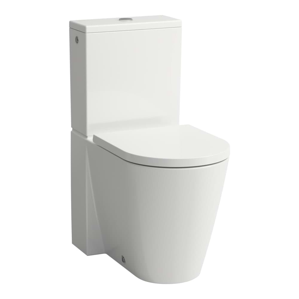 Picture of LAUFEN Kartell LAUFEN Floorstanding WC 'rimless', close-coupled, washdown, without flushing rim 660 x 370 x 440 mm #H8243374000001 - 400 - White LCC (LAUFEN Clean Coat)