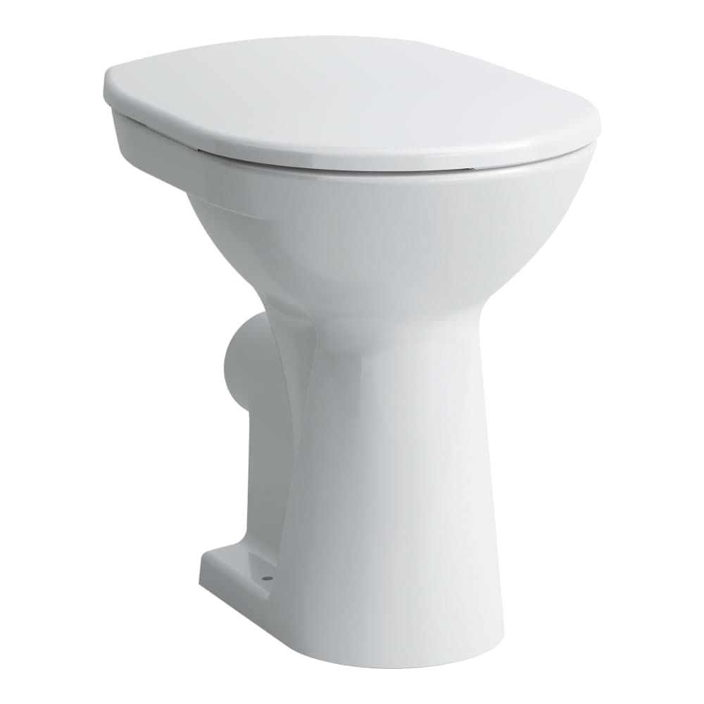 εικόνα του LAUFEN PRO floor-standing WC 'comfort', washdown, with flush rim, horizontal outlet, seat height (incl. seat ring) 48 cm #H8259554000001 - 400 - White LCC (LAUFEN Clean Coat)