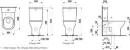 Bild von LAUFEN LUA Stand-WC für aufgesetzten Spülkasten, Tiefspüler, spülrandlos, Abgang waagrecht/senkrecht (max. 260 mm) 650 x 360 x 420 mm #H8240810490001 - 049 - Pergamon
