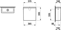 Bild von LAUFEN THE NEW CLASSIC Spülkasten, Wasseranschluss seitlich (links oder rechts) 375 x 160 x 395 mm #H8288520009721 - 000 - Weiß