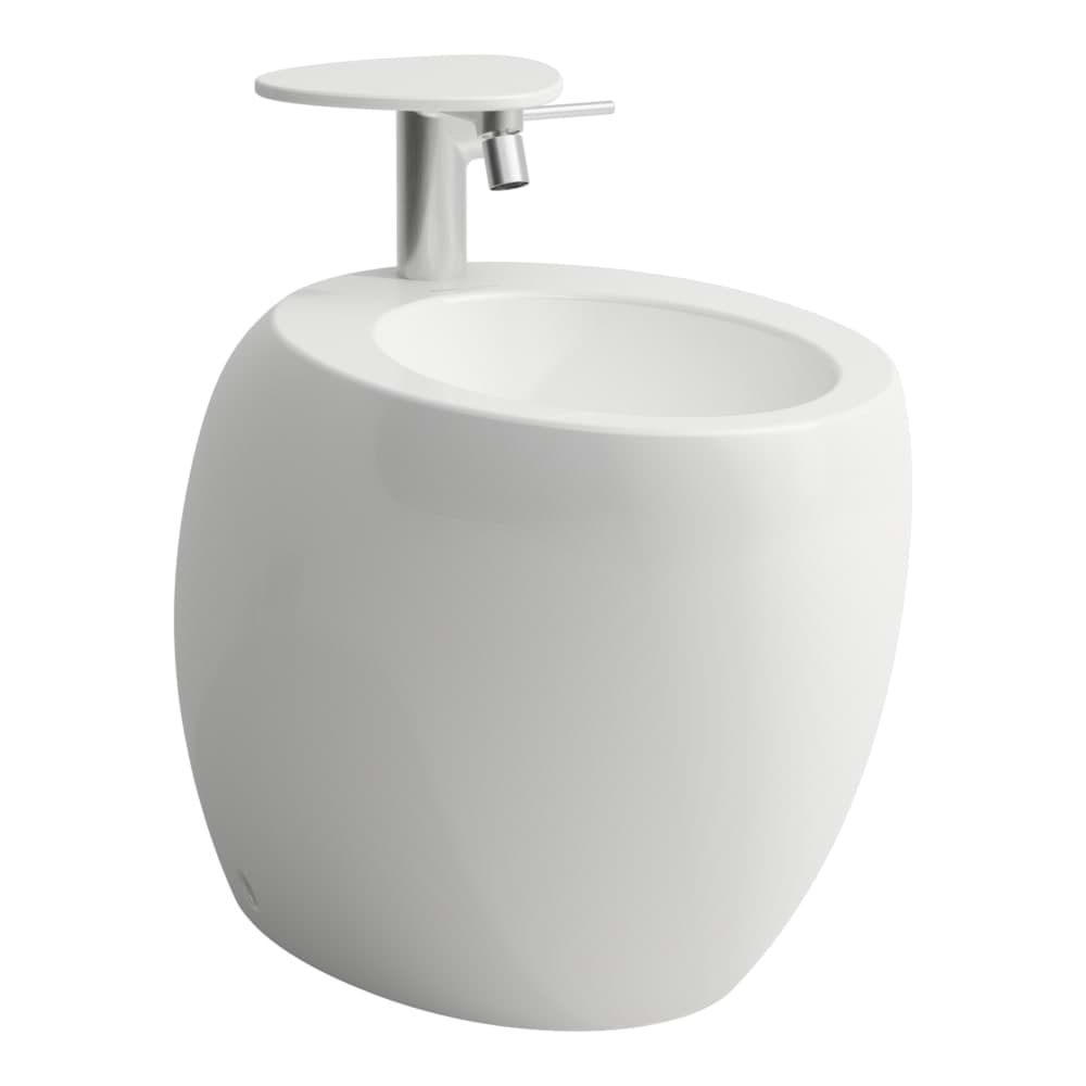 LAUFEN ILBAGNOALESSI Floorstanding bidet, with concealed overflow, incl. ceramic waste cover 585 x 390 x 415 mm #H8329714003041 - 400 - White LCC (LAUFEN Clean Coat) resmi