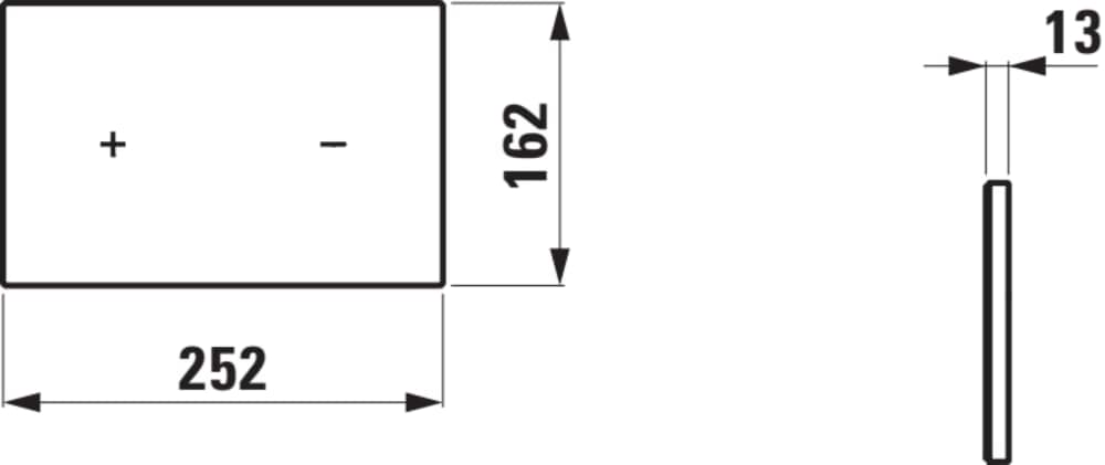 LAUFEN LIS AW4 Elektronische Glas-Drückerplatte, berührungslos, Zwei-Mengen-Spülung 252 x 15 x 162 mm #H8956640000001 - 000 - Weiß