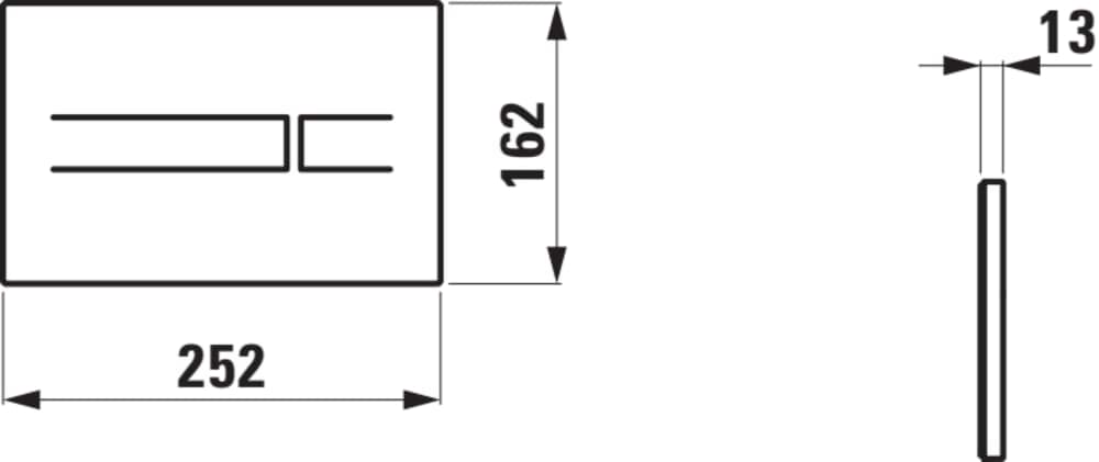 LAUFEN LIS AW3 Elektronische Glas-Drückerplatte, berührungslos, Zwei-Mengen-Spülung 252 x 13 x 162 mm #H8956630200001 - 020 - Schwarz