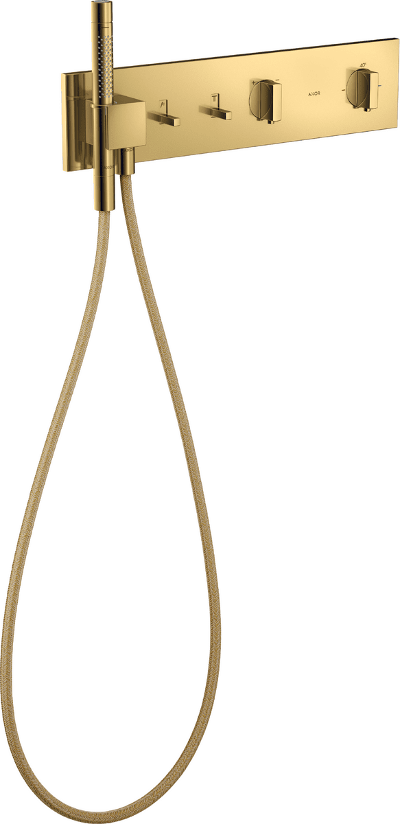 HANSGROHE AXOR ShowerComposition Thermostatmodul 470/110 Unterputz für 2 Verbraucher #12571990 - Polished Gold Optic