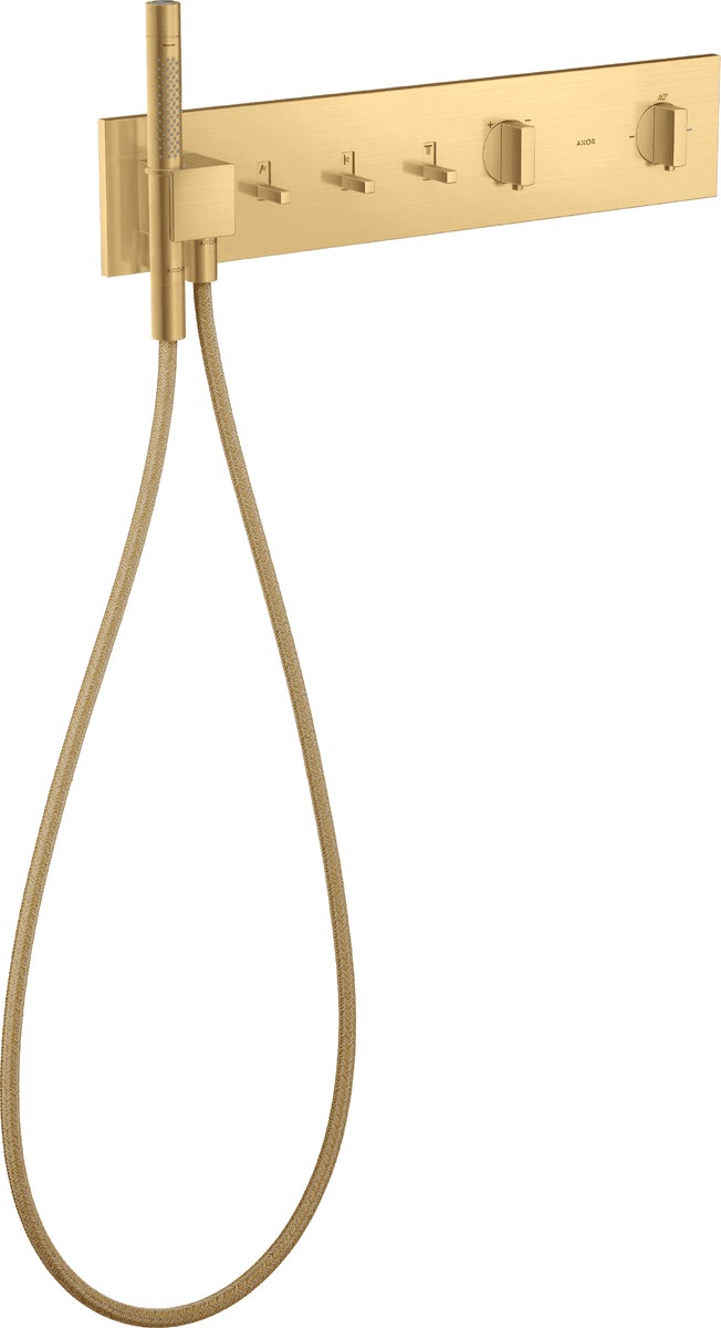 HANSGROHE AXOR ShowerComposition Thermostatmodul 540/110 Unterputz für 3 Verbraucher #12572250 - Brushed Gold Optic