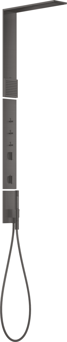 HANSGROHE AXOR ShowerComposition Duschpaneel mit Thermostat, Kopfbrause 110/220 1jet und Schulterbrause #12595340 - Brushed Black Chrome