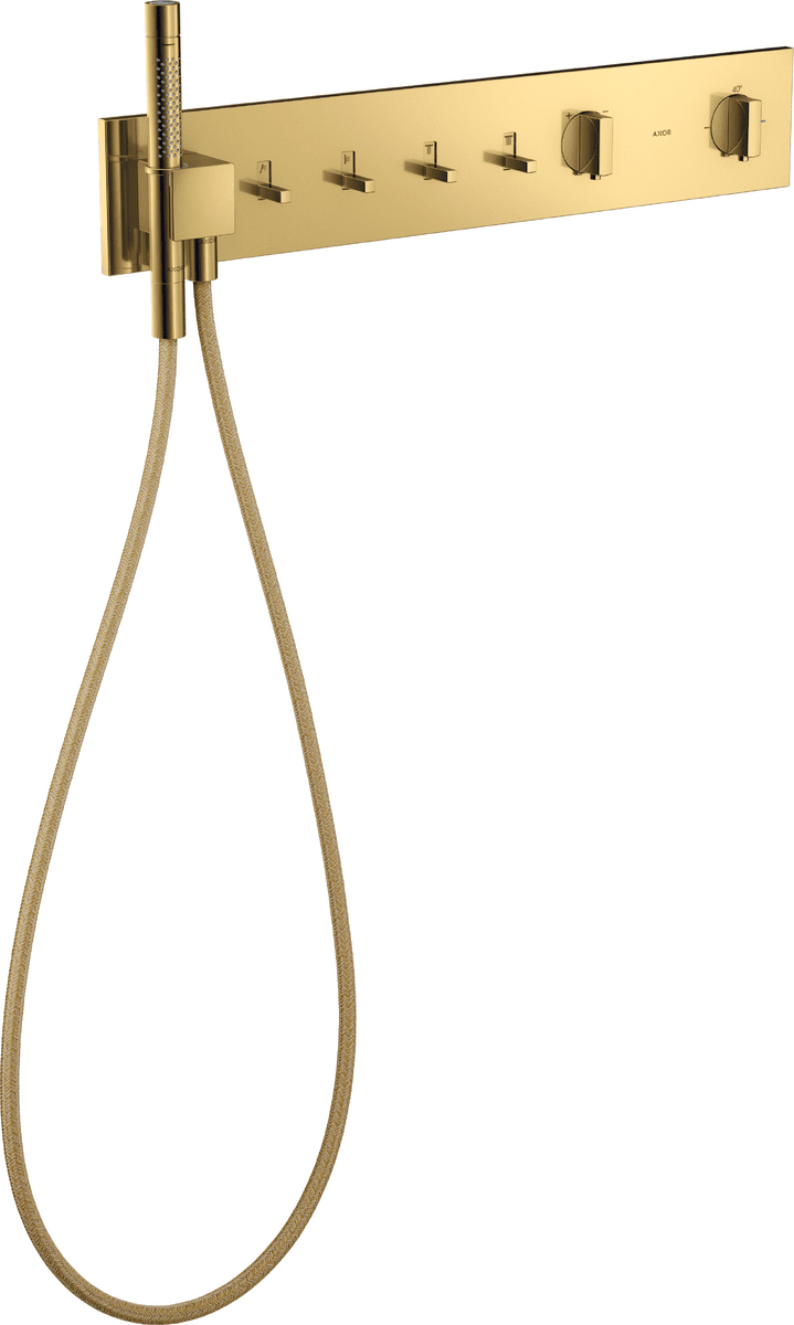 HANSGROHE AXOR ShowerComposition Thermostatmodul 610/110 Unterputz für 4 Verbraucher #12573990 - Polished Gold Optic