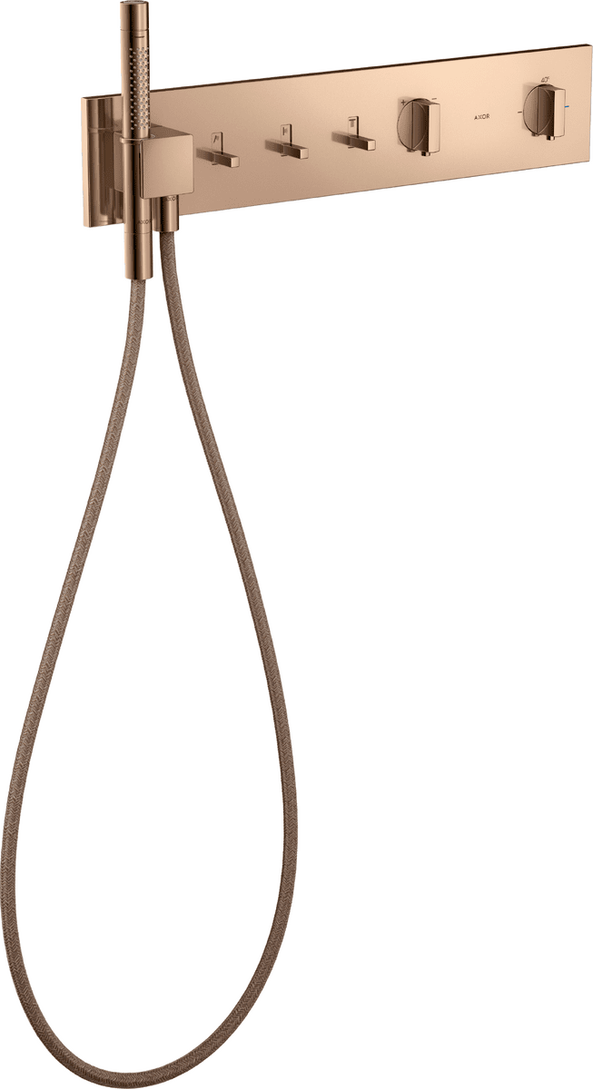HANSGROHE AXOR ShowerComposition Thermostatmodul 540/110 Unterputz für 3 Verbraucher #12572300 - Polished Red Gold