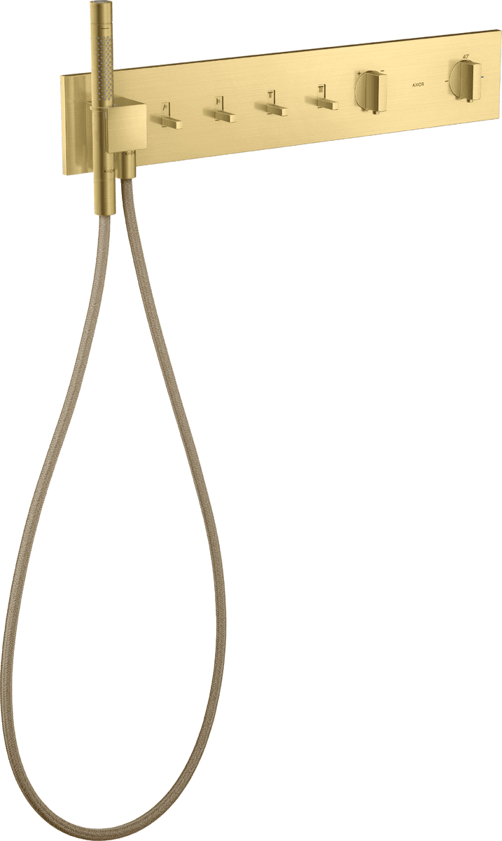 HANSGROHE AXOR ShowerComposition Thermostatmodul 610/110 Unterputz für 4 Verbraucher #12573950 - Brushed Brass
