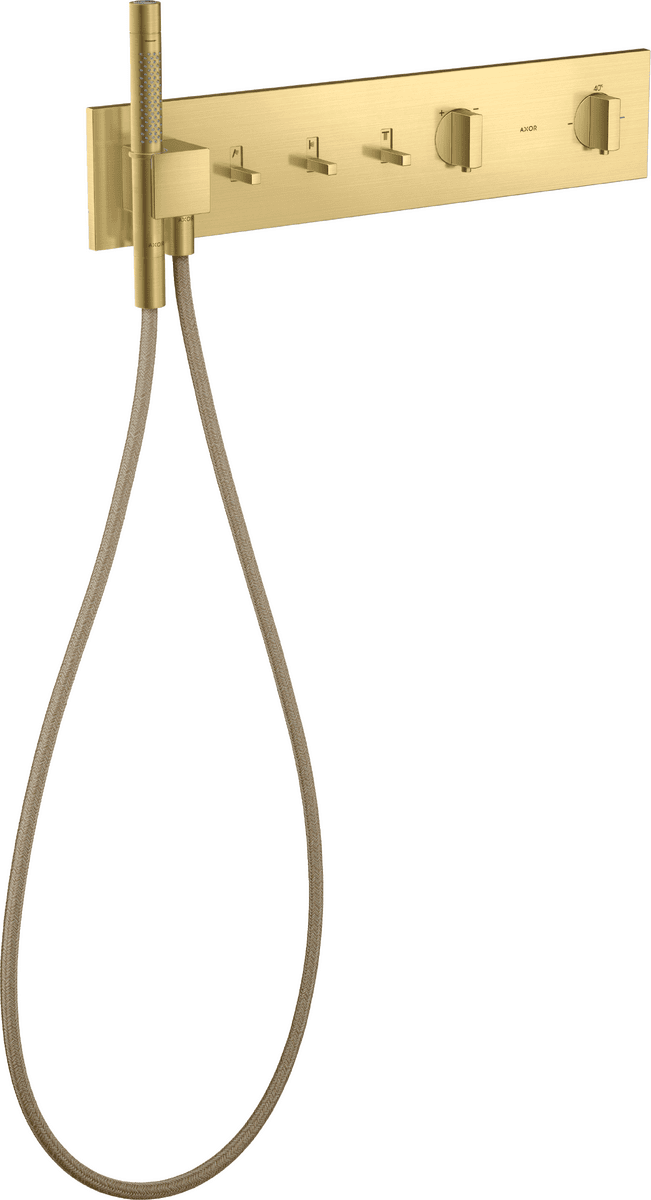 HANSGROHE AXOR ShowerComposition Thermostatmodul 540/110 Unterputz für 3 Verbraucher #12572950 - Brushed Brass