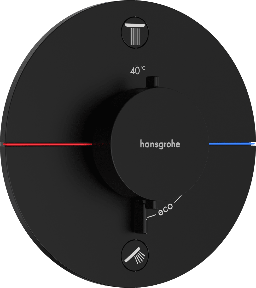 HANSGROHE ShowerSelect Comfort S Thermostat Unterputz für 2 Verbraucher #15554670 - Mattschwarz